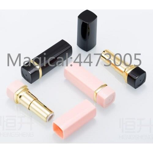 5/10/30/50pcs/lot DIY Empty Pink/black Square Lipstick Tube Handmade Lip Balm Tubes Packing Containers Simple gold ring Shell