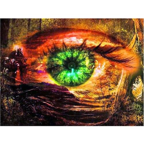 5D Diy square round Full Diamond Embroidery abstract eyes forest landscape diamond painting girl Cross Stitch kit stickerZP-2333