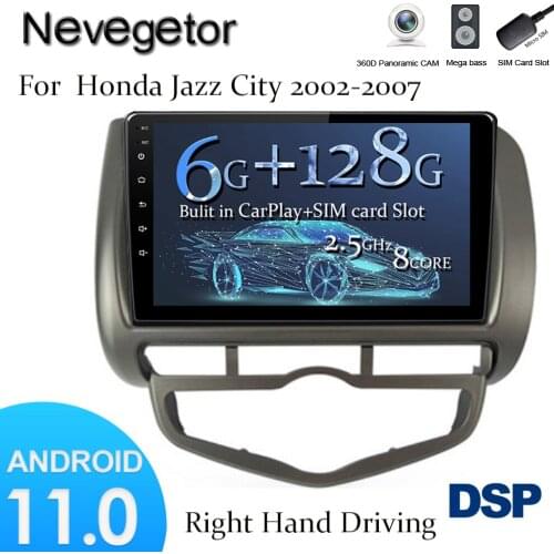 Car Radio For Honda Jazz/ Fit 2001-2009 Android 11.0 Car Radio Multimedia Navigation Stereo Head Unit WIFI Carplay DSP 4G No CD