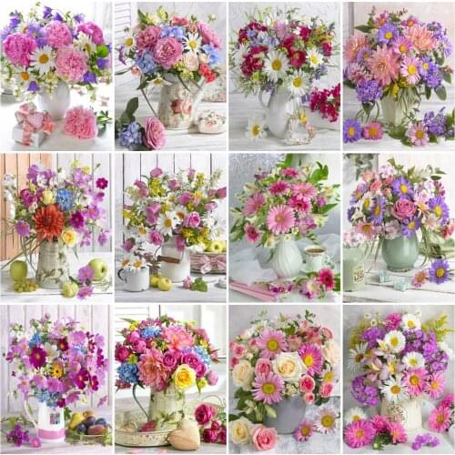 AZQSD Diamond Painting Daisy Cross Stitch Picture Of Rhinestones Diamond Embroidery Flower Mosaic Handmade Home Decor