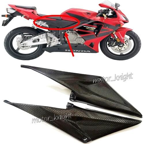 Carbon Fiber TANK SIDE FAIRING RIGHT LEFT PANEL COVER For HONDA CBR600RR F5 CBR 600 RR 2005 2006