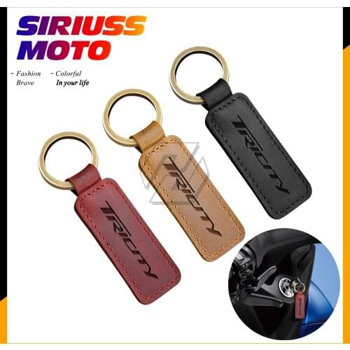 Motorcycle Cowhide Keychain Key Ring Case for Yamaha Tricity 125 155 300 Scooter Key