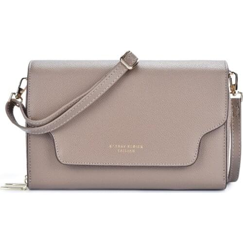 Double Zipper Crossbody Cell Phone Shoulder Bag For Women Fashion Large Capacity Pu Leather Messenger Bags Female Sling Purse