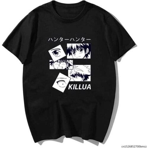 Killua Hunter X Hunter T Shirt Men Kawaii Summer Tops Cartoon Karate Graphic Tees Shirt Male
