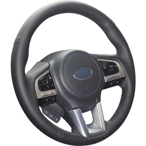 Top Leather Steering Wheel Hand-stitch on Wrap Cover For Subaru Legacy 2016 Outback 2015 2016 XV 2016 Forester 2016