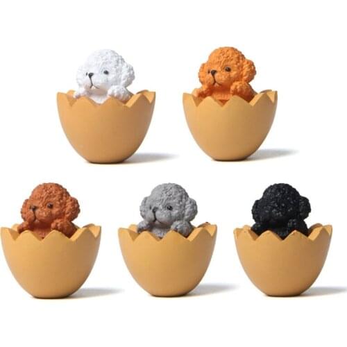 Creative Cute Eggshell Dog Ornaments Diy Micro Landscape Home Desktop Decorations Lovely Gardening Ornaments Kids Gift