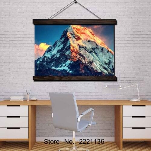 Mount Everest Sunset HD Scroll Painting Modern Home Framed Hanging Wall Decoration Artworks in High Definition Print Poster