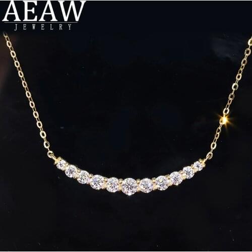 0.95ctw Round Brilliant Cut DEF Color Moissanite Pendant Real 18K Yellow Gold Real 18k Yellow Gold Gift For Women Certificated