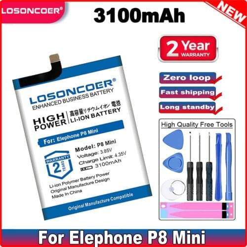 LOSONCOER Elephone P8 Mini Phone Batteries China