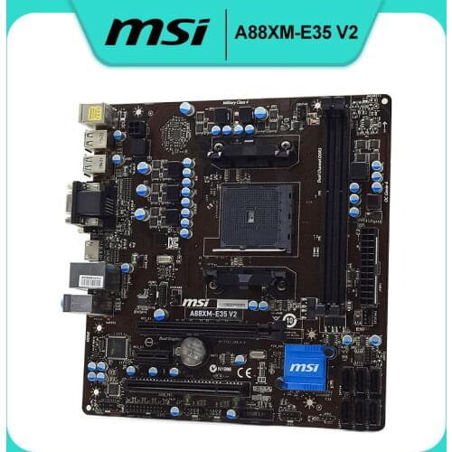 MSI A88XM-E35 V2 Socket FM2 AMD A88X Desktop Motherboard DDR3 32GB support A8-8650 A8-7670K CPUS USB3.0 SATA3 PCI-E 3.0 X16