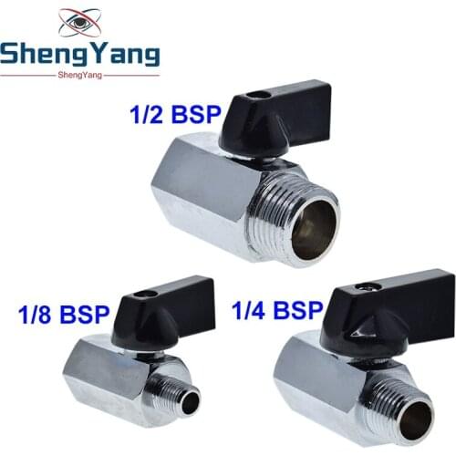 1PCS Mini Brass Ball Valve 1/2, 1/4", 1/8" BSP Male To Female Air Compressor Valves