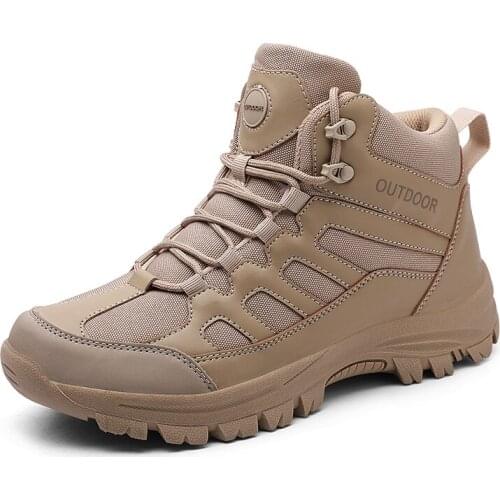 Men Hiking Shoes Winter Waterproof Outdoor Sneaker Men Leather Trekking Boots Trail Camping Climbing Snow Hunting Sneakers 49