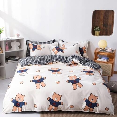 Cartoon Small Bear Soft Comfortable Childrens Boy Girl Kids Bedding Sets Bed Linings Duvet Cover Bed Sheet Pillowcase
