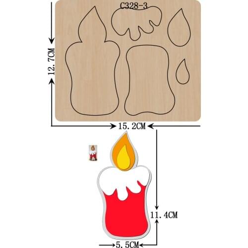 New candle Wooden die Scrapbooking C-328-3 Cutting Dies for common die cutting machines on the market