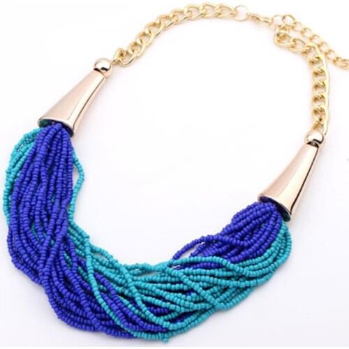 NEW Alloy Necklaces Femininos Bohemia Small Pearl Meters Bead Chokers Necklaces Women Fashion High Quality Jewelry