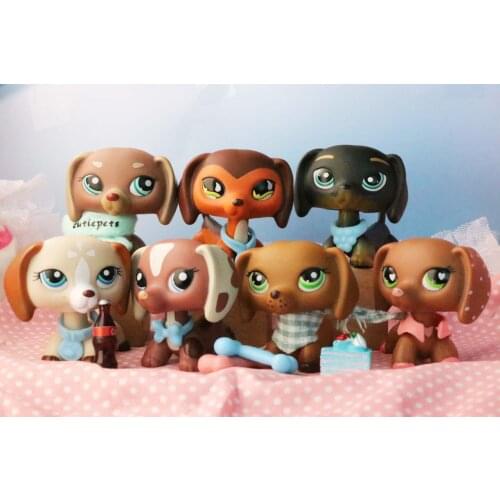 Pet Shop Dachshund Dog Puppy #1751 #675 #325 #1491 #1631 #325 #556 Animal Collection Toys for Kids with 11 Accessories Very Rare