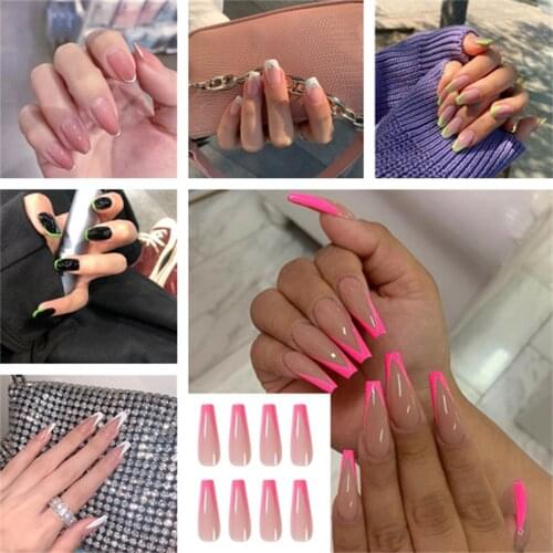 Full Cover Artificial Wearable Fake Nails Fashion Ballerina False Nails Tips