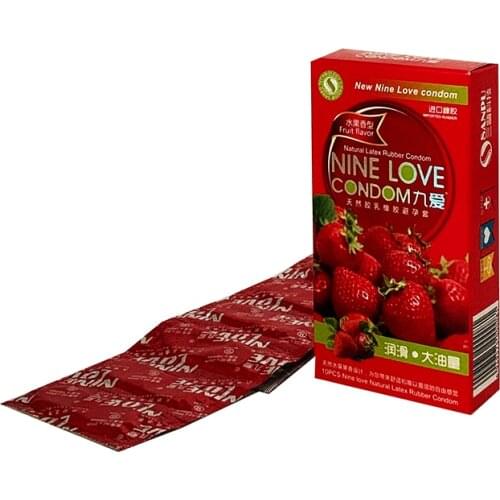 10 Pcs/Box Strawberry/Orange/Apple flavor Condoms Sex Products Women Vagina Stimulation Condom Full Oil Smooth Penis Sleeve