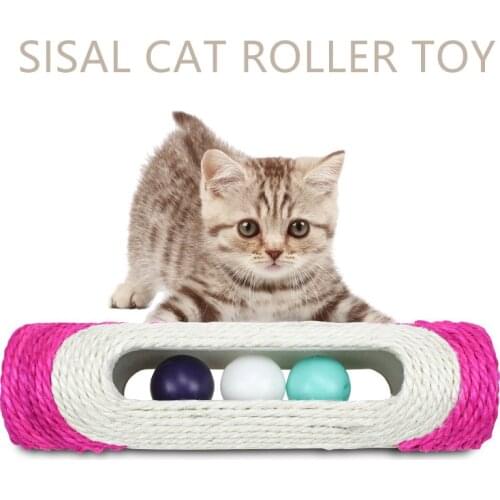 Dropshipping Center Interactive Cat Toy Rope for Cat Scratching Post Rolling Ball Cat Interactive Toys Funny Sphinx Kitten Toys