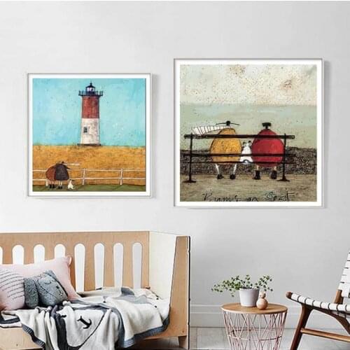 Retro Comics Nordic Abstract Art Canvas Painting Wall Art Posters and Prints Wall Decoration HD Pictures for Living Room Bedroom