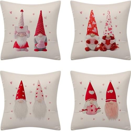 Christmas Dwarf Cushion Cover Linen Throw Pillow Case Home Sofa Car Bedroom Cushion Case Christmas Decoration 45X45CM