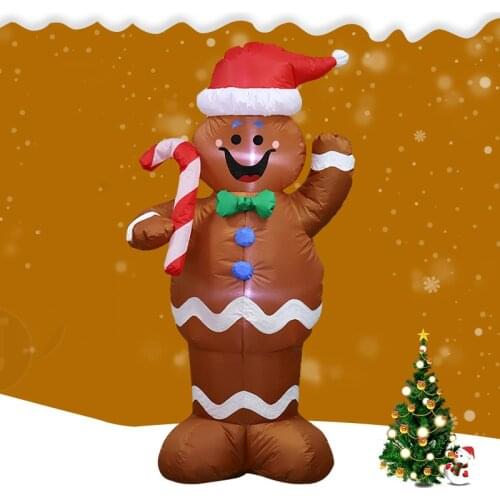 Christmas Inflatable LED Gingerbread Man Cookie with LED Lights Indoor Outdoor Yard Airblown Decoration Fun Xmas Party Display