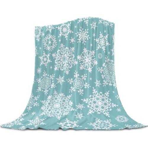 Snowflake Fresh Christmas Family Decoration Woolen Blanket Adult Children Bed Sofa Exquisite Soft Flannel Travel Blanket