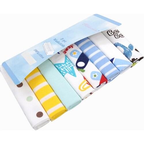 H16 Free Shipping boy Baby Small Scarf / Feeding Napkin Hood Towel Soft Cotton Fabric aircraft Pattern 8pcs 21 * 21cm