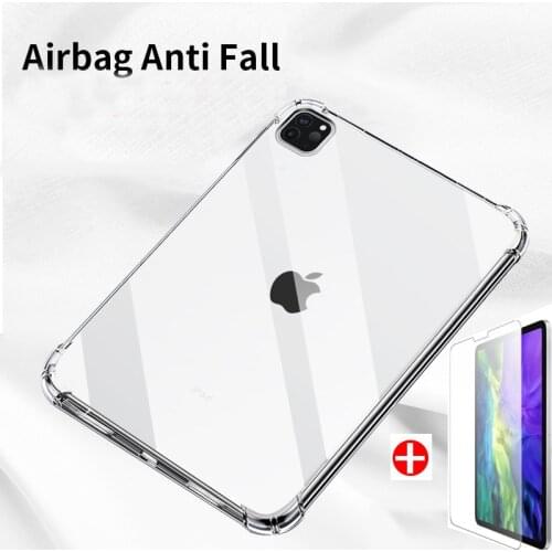 Silicone Shockproof Transparent Tpu Cover For iPad Pro 11 10.2 2020 2017 2018 ipad Case 9.7 Air 3 2 1 Mini 4 5 Back Covers Bag