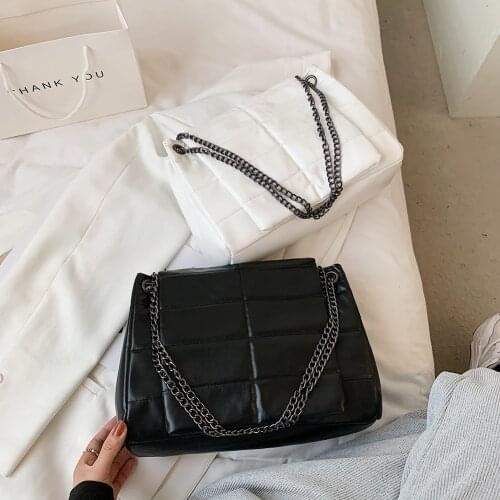 Retro Women Solid Color Bag PU Leather Large Capacity Handbags Shoulder Underarm All-match Fashion High Street Shopping Bag