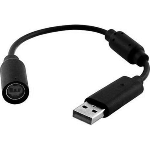 DHL 100pcs a lot USB Breakaway Cable Break off Cable With Filter For Xbox 360 Black
