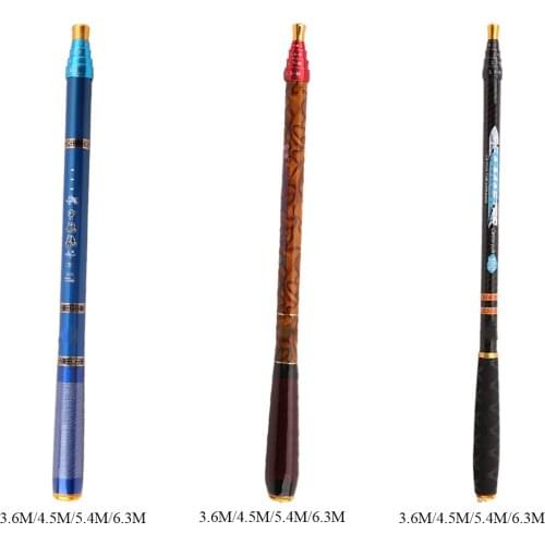 Retractable Portable Short Fishing Rod 3.6m/4.5m/5.4m/6.3m Fish Rod Outdoor Telescopic Pocket Sea Fishing Pole