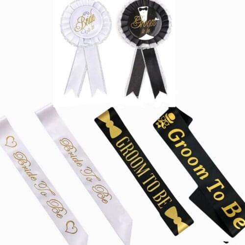 Groom/bride To Be Etiquette Strap Badge Set Groom/bride Bridal Shower Party Supplies Wedding Decoration Bachelor Party Decor