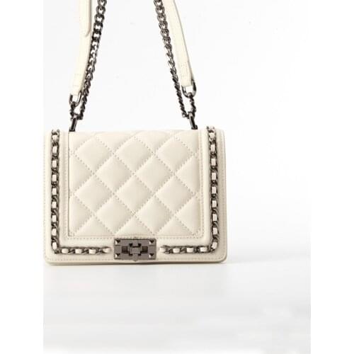 Bag Womens 2021 New Leather Womens Bag Fashion Simple Small Square Bag Shoulder Bag Small Fragrance Slung Handbag Bag