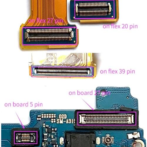 10PCS For Samsung Galaxy A31 A315F A315 LCD Display FPC Connector on mainboard USB Charge Board Flex Cable