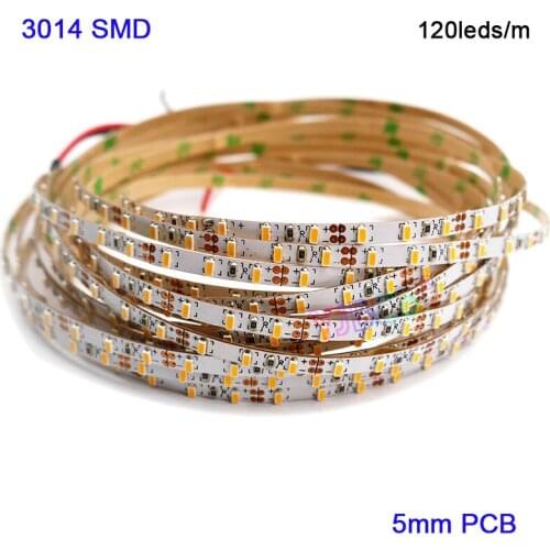 Superbright 5M DC12V 5mm 3014 SMD High Bright 120leds/M LED Strip tape Natural White/White/warm white/Red/blue/Green/Yellow