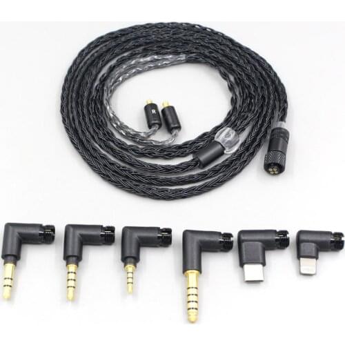 16 Core Black OCC Awesome All In 1 Plug Earphone Cable For Audio Technica ATH-CKR100/CKR90 CKS1100 CKR100IS CKS1100I LN006952
