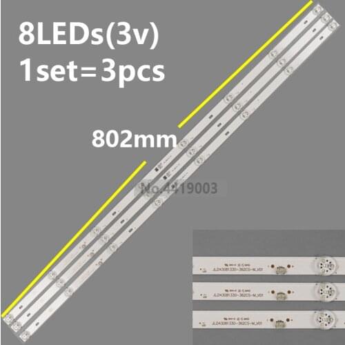 2set=6pcs LED Backlight strip 8 leds(3v) for ISONIC ICT4308 JL.D43081330-362CS-M_V01