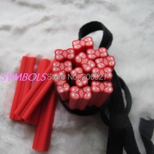2pcs N-11 10mm Cute Big Bow Cane Fancy Nail Art Polymer Clay Cane Nail Art Decoration
