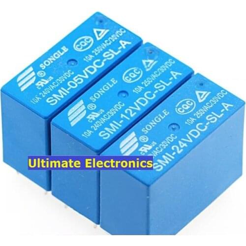 5pcs 4feet SMI-12VDC-SL-A SMI-24VDC-SL-A 5V 12V 24V 10A relay
