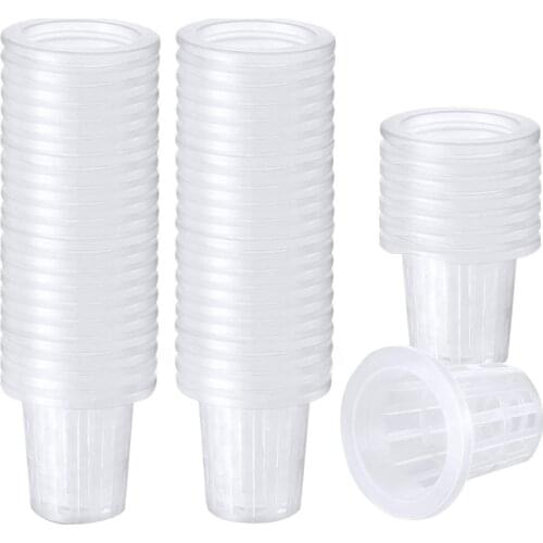 80 Pack 2.36 Inch Net Cups Slotted Mesh Wide Lip Filter Plant Net Pot Bucket Basket for Hydroponics Aquaponics Orchids