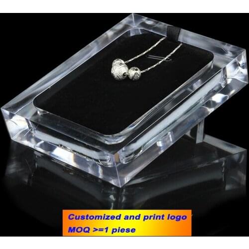 Acrylic Pendant Display Stand Case Box Necklace Holder Jewelry Showing Rack Pendant organizer Black and White Two - face