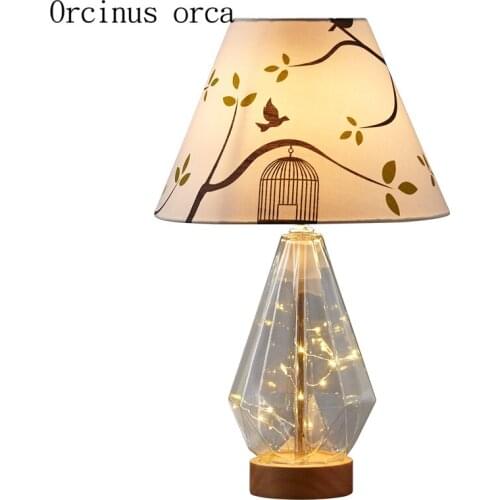 American rural garden glass desk lamp bedroom bedside lamp modern minimalist creative LED firefly desk lamp free shipping
