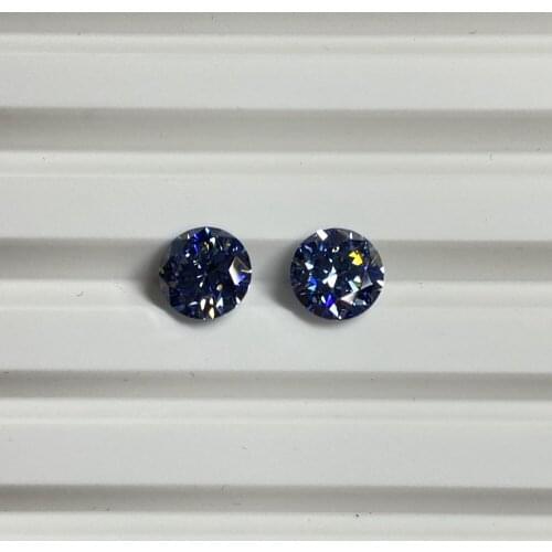 Heart and Arrow Cut Round Shape 5mm Small Size Synthetic Blue Moissanite Diamond for Jewelry