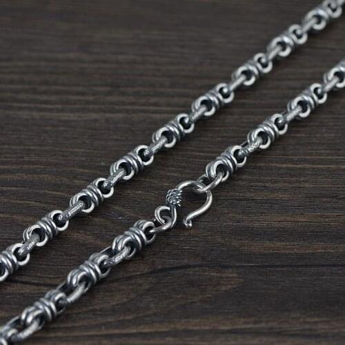 S925 Silver Thai Silver Retro To Do The Old mens Wholesale Chain S Hook Knot Silver Rings Antique Silver Necklace