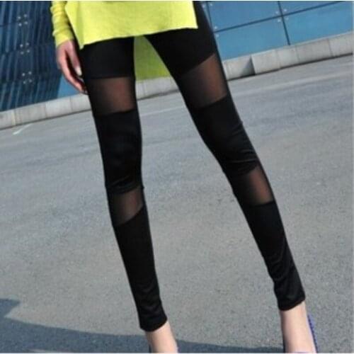 Black transparent leggings women silk lace women pants plus size punk rock leggings plus size black leggings for ladies