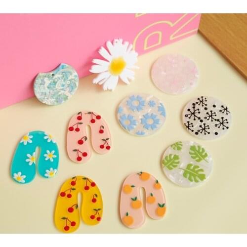 Ins wind summer flower series resin acetate pendant collection DIY hand-made earrings jewelry accessories kit