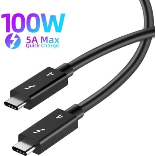 PD 100W 5A Thunderbolt4 Type-C Cable 40Gbps 1.5M 1M 0.8M 0.5M Thunderbolt4 to Thunderbolt4 Cable For Docking Station Laptop