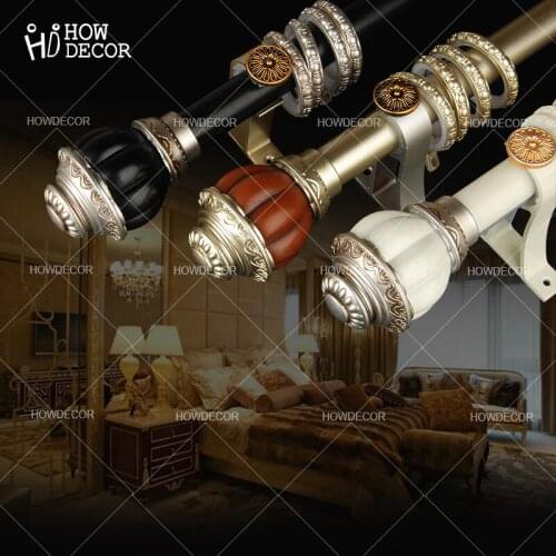 New Design Exrea-Thick Aluminum Alloy Curtain Poles Accessories Fashion Series Single Double Curtain Rods