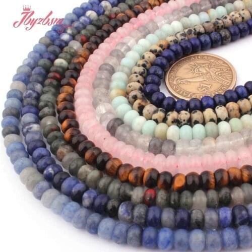 3x6mm Smooth Rondelle Multil-Stone Beads Natural Stone Beads For DIY Necklace Bracelet Earring Jewelry Making 15"Free Shingpping